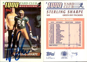 Sterling Sharpe Signed 1991 Topps #10 Card Green Bay Packers Auto AU