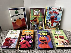 Elmo VHS Lot of 7: Elmo’s world, Grouchland, Elmopalooza, Best Of Elmo, More