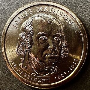 JAMES MADISON  One Dollar Coin THE RARE ERROR GEM Fresh Out Of Mint Roll