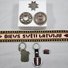 Latvia Vintage Pin Keychains Coat Of Arms Latvija Flag Dziesmu Svetki Brooch Lot