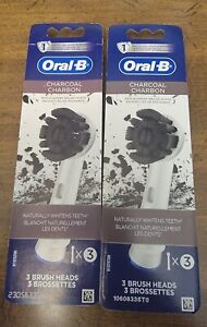 6 ORAL-B CHARCOAL Black Teeth Replacement Toothbrush Whitening Tooth Brush Heads
