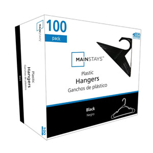 Mainstays Plastic Notched Adult Hangers for Any Clothing Type, 100 Count