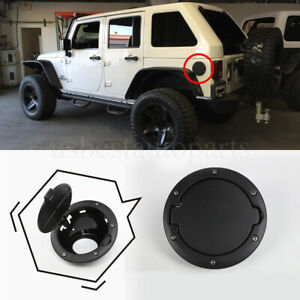 Gas Cap Cover Black Fuel Tank Door Fuel Filler Door Fit For Jeep Wrangler JK JKU (For: Jeep)