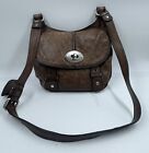 Fossil Maddox Women's Handbag Brown Leather Inner Pocket Turn Lock Crossbody Bag