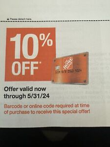 Home Depot Coupon 10% off or Coupon-In Store or Online Valid Until 5/31/2024