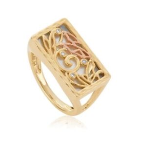 Clogau Welsh 9ct Yellow & Rose Gold Tylwyth Teg Pearl Ring £378 off Size O New