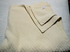 Vintage Ivory DAN RIVER Woven Pattern Heavy Top Blanket w/Solid Edges 82