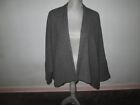 SHIRIN GUILD Charcoal Gray Textured Cashmere Open Batwing Boxy Cardigan Sweater
