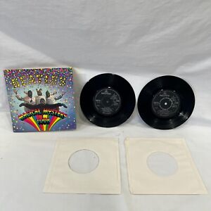 New ListingBeatles Magical Mystery Tour 2x 7” 45s Parlophone UK Gatefold w/ Book Vinyl VG+
