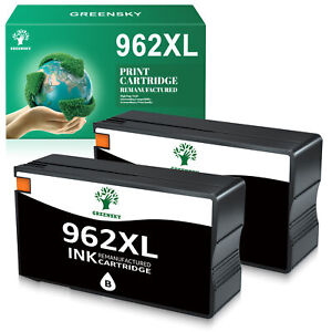 2 PACK 962XL Black Ink For HP OfficeJet Pro 9010 9015 9016 9018 9020 9025 9028
