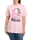 Cheshire Cat T-Shirt Alice in Wonderland Pink Women's Plus Size