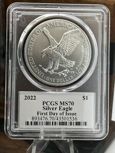 2022 AMERICAN SILVER EAGLE FIRST DAY OF ISSUE PCGS MS 70