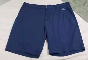 Adidas Golf 3-Stripes Shorts Flat Front Indigo Blue Men's Size 40