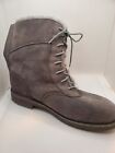 -UGG-  Wool Lined Lace Up Zipper Gray Boots Women’s size 8