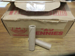 ESTATE SALE ~ TWO Wheat Penny Rolls ~ 100 Cents ~ Old Vintage Brown Wrap Roll!