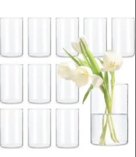 12Pcs Glass Cylinder Vases for Centerpieces, Wedding Decorations, 6 Inch Tall