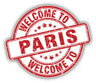 Paris Grunge Welcome Travel Stamp Car Bumper Sticker Decal  -  ''SIZES''