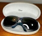 Vintage Christian Dior 63 YBB Butterfly Sunglasses 63 17 115 Blue, Buckle Decor