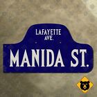 New York Brooklyn Lafayette Avenue Manida street humpback road sign right 22x12