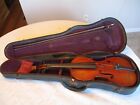 Vintage Germany Lions Head 4/4 Violin In Case With Bow