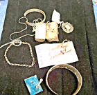Sterling Silver Mixed jewelry Lot Bracelet, brooch, earrings, pendant 9 piece