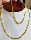 22K 916 Solid Gold Beads Chain Necklace 20” Long 11.8g 3.2mm Womens Size