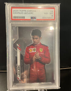 2020 Topps Chrome Formula 1 Charles Leclerc #4 portrait Ferrari F1 PSA 8