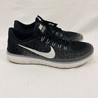 Nike Free RN Distance Mens Sz 13 Running Shoes Black White Sneakers Trainers