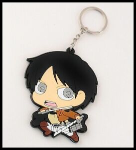 Attack On Titan EREN Large Double Sided Rubber Keychain AOT Chimi NEW