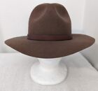 DeLuxe Quality Men's Cowboy Wool Hat Western Aussie Outback Sz Medium Brown