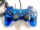 Sony PlayStation 2 Ps2 Clear Blue Controller OEM (DualShock 2 SCPH-10010) TESTED