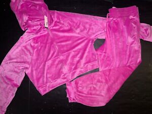 Victoria's Secret L,XL TRACKSUIT SET Full-zip Hoodie+jogger pants PINK VELOUR