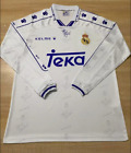 vintage Retro 1994 - 1996 Real Madrid home long sleeves soccer jersey size L