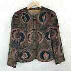 Etienne Aigner Tapestry Coat Cotton Suede VTG West Germany Womens UK 14