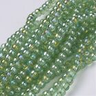 50 Bubble Glass Beads Round Green 8mm BULK Spacers Jewelry Making AB Shimmer