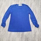 Chicos Travelers Top Womens 0 Blue Pull Over Slinky Long Sleeve Casual