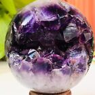 375g Natural Uruguayan Amethyst Quartz Crystal Open Smile Sphere Mineral Healing