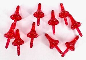 10 Vintage RED PINK Minxie Glo SMALL ASTRO ROCKET BULB LIGHTS Ceramic Tree Vtg