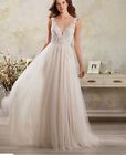 Alfred Angelo Modern Vintage wedding dress size 4 style 5006 ivory/nude