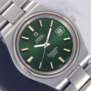 OMEGA SEAMASTER COSMIC 2000 AUTOMATIC 23 J CAL.1012 DATE GREEN DIAL MEN'S WATCH