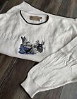 Shenandoah Sweater Cream Chunky Knit Fish Deer Duck Embroidered Grandpa 90s Med