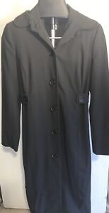Vintage BEBE  small women's black Military Style trench coat l MADE IN USA