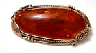 Antique Victorian Large Amber Brooch C Clasp