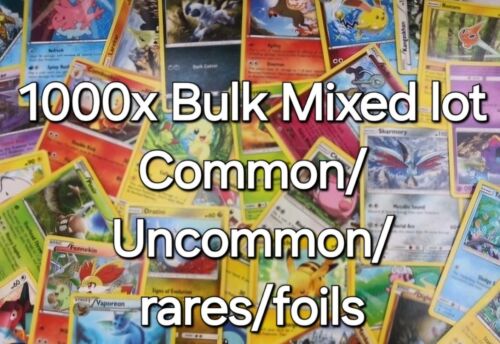 1000x Pokemon card lot Common/Uncommon/Rare Card Lot! (No Basic Energy Cards)