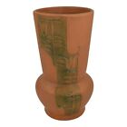 New ListingWeller Breton 1920s Art Deco Pottery Matte Brown Tulips Ceramic Vase