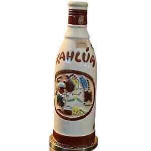 VINTAGE GLASS LARGE LIQUOR BOTTLE WITH NO STOPPER FEATURING KAHLUA FROM MEXICO