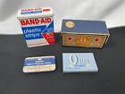 Lot of 4 Vintage Medical Items Red Cross Cotton Band Aid Tin Q-Tips MoM Tin