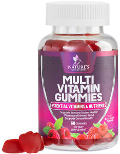 Adult Multivitamin Gummies with Zinc, Vitamin C, D3, B12, Biotin for Men & Women