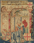 15th Century Medieval Tapestry Knight in Prayer with Heraldic Shields RE377712
