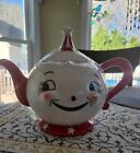 Johanna Parker Carnival Cottage Red Laughing Luna Ceramic  Teapot